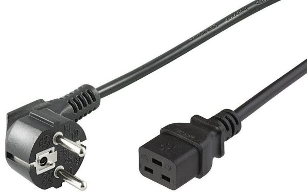 ET-PE07719005 | MicroConnect PE07719005 - 0,5 m - CEE7/7 - C19-Koppler - H05VV-F - Schwarz | PE07719005 | Zubehör