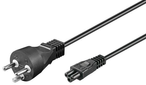 ET-PE120805 | MicroConnect PE120805 - 0,5 m - Male connector / Male connector - Netzstecker Typ K - C5-Koppler - Schwarz | PE120805 | Zubehör