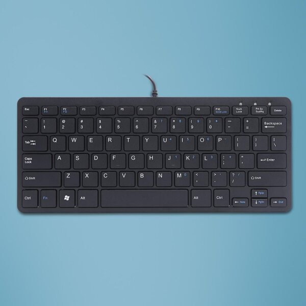 ET-RGOECQYBL | R-Go Compact Tastatur - QWERTY (US) - schwarz - kabelgebunden - Mini - Verkabelt - USB - QWERTY - Schwarz | RGOECQYBL | PC Komponenten