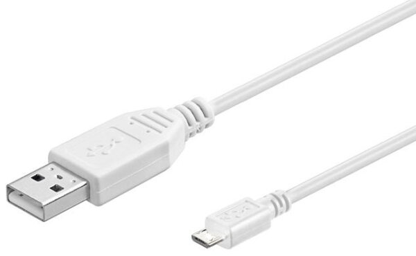 MicroConnect USB A/Micro USB B - 1 m 1m USB A Micro-USB B Weiß USB Kabel