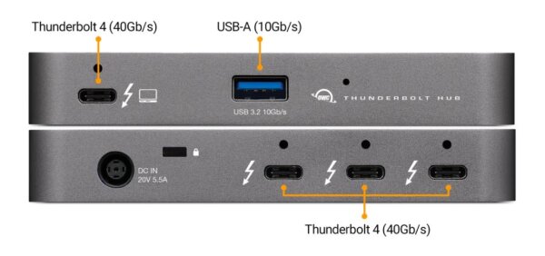 ET-W125947845 | Thunderbolt Hub - 3 x TB4 | OWCTB4HUB5P | Dockingstations & Hubs