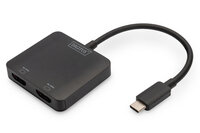 P-DS-45338 | DIGITUS 2-Port-Video-Hub USB-C->2x HDMI schwarz - Hub - 2-Port | DS-45338 |Zubehör