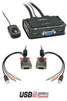 P-42342 | Lindy VGA KVM Switch Compact USB 2.0 Audio 2 Port - KVM-/Audio-/USB-Switch - USB | 42342 |Server & Storage