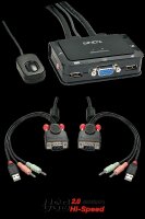 P-42342 | Lindy VGA KVM Switch Compact USB 2.0 Audio 2...