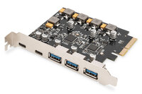 P-DS-30222 | DIGITUS PCIe Karte 10Gbps 2x USB-C/3x USB-A | DS-30222 |PC Komponenten