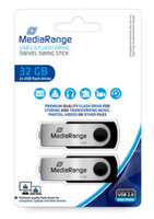 MEDIARANGE MR911-2 - 32 GB - USB Typ-A - 2.0 - 17 MB/s - Drehring - Schwarz - Silber