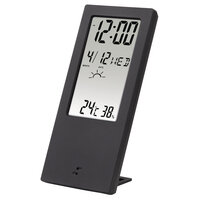 Hama Thermometer/Hygrometer TH-140, mit Wetterindikator, Schwarz