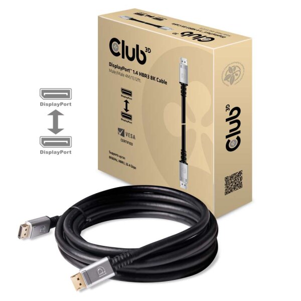 Club 3D DisplayPort 1.4 HBR3 8K (DSC) (HDR) Kabel St./St. 4mVesa zertifiziert