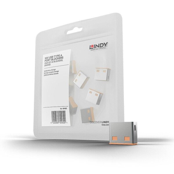 ET-40463 | Lindy USB Port Blocker (without key) | 10pack Orange | Herst.Nr.: 40463| EAN: 4002888404631 |Gratisversand | Versandkostenfrei in Österreich