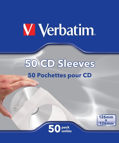 ET-49992 | Verbatim CD Sleeves 50 pcs. In a box | CD Sleeves 50pk, 50 discs,  | Herst.Nr.: 49992| EAN: 23942499923 |Gratisversand | Versandkostenfrei in Österreich