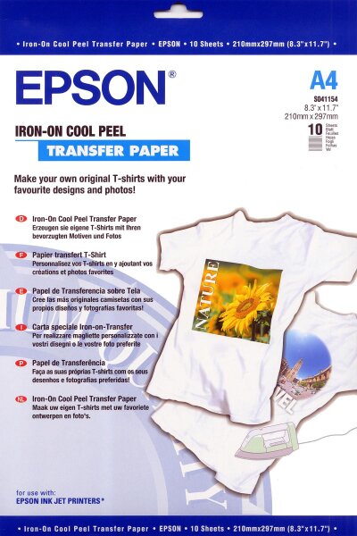 ET-C13S041154 | Epson A4 Iron On  T-Shirt Transfer | Iron-on-Transfer Paper - A4 -  | Herst.Nr.: C13S041154| EAN: 10343814400 |Gratisversand | Versandkostenfrei in Österreich