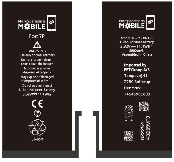 ET-MOBX-IP7P-BAT | CoreParts Battery for iPhone 7 Plus | 11.02Wh Li-ion 3.8V 2900mAh  | Herst.Nr.: MOBX-IP7P-BAT| EAN: 5711783424635 |Gratisversand | Versandkostenfrei in Österreich