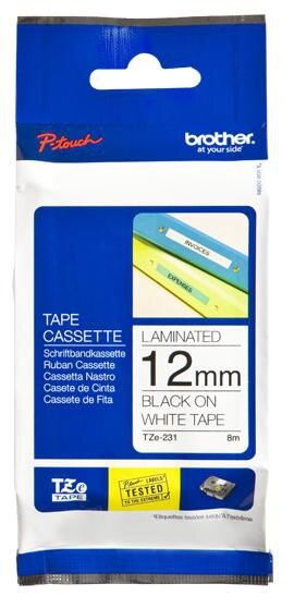 ET-TZE-231 | Brother Tape Black on White 12mm |  | Herst.Nr.: TZE-231| EAN: 4977766685177 |Gratisversand | Versandkostenfrei in Österreich