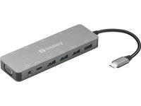 SANDBERG USB-C 13-in-1 Travel Dock - Andocken - USB Typ-C...