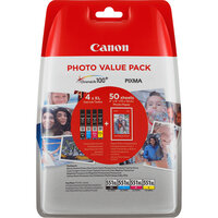 Canon CLI-551XL BK/C/M/Y Tinte mit hoher Reichweite Foto-Value Pack - Tinte auf Farbstoffbasis - Tinte auf Farbstoffbasis - Multipack