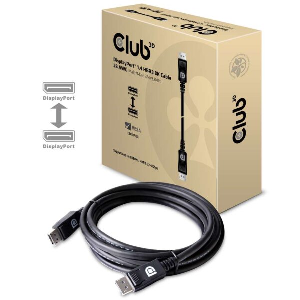 L-CAC-1060 | Club 3D DisplayPort 1.4 HBR3 8K (DSC) Kabel St./St. 3m VESA zertifiziert | Herst. Nr. CAC-1060 | Kabel / Adapter | EAN: 8719214471095 |Gratisversand | Versandkostenfrei in Österrreich