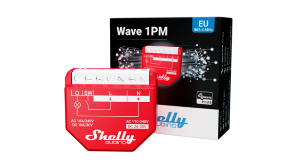 Shelly · Wave·""Wave 1PM""· Relais· max. 16A· 1 Kanal· Unterputz· Messfunktion·