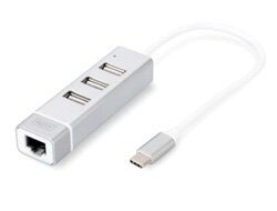 Y-DA-70253 | DIGITUS USB Type-C 3-Port Hub + Fast Ethernet LAN-Adapter | Herst. Nr. DA-70253 | USB-Hubs | EAN: 4016032385998 |Gratisversand | Versandkostenfrei in Österrreich