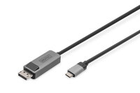 DIGITUS USB Typ C / DisplayPort Bidirektional Alu, schwarz 2m