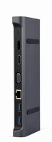 Gembird A-CM-COMBO9-02 - Kabelgebunden - USB 3.2 Gen 1 (3.1 Gen 1) Type-C - 87 W - 10,100,1000 Mbit/s - Grau - 5 Gbit/s