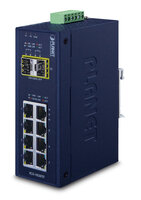Planet Industrial 8 100/1000X SFP+ 2-Port 10/100/1000T,Managed Switch - -40~75 degrees C - Unmanaged - Gigabit Ethernet (10/100/1000) - Vollduplex - Wandmontage