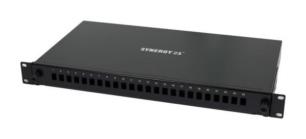 Synergy 21 LWL-Patchpanel Spleisbox 19"" 12xLC-Duplex-Buchsen OS2 9/125u Singlemode incl - Kabel - Single- bzw. Monomode-Faser