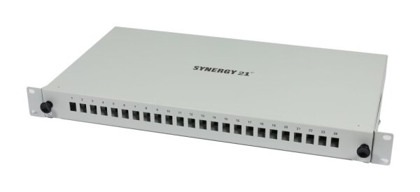 Synergy 21 LWL-Patchpanel Spleisbox 19"" 24xLSH E2000APC -Simplex-Buchsen OS2 9/125u - Glasfaser (LWL) - Rack-Modul