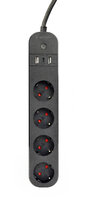 P-TSL-PS-S4U-01 | Gembird Smart power strip with USB charger 4 French sockets black | Herst. Nr. TSL-PS-S4U-01 | Zubehör Stromversorgung | EAN: 8716309128407 |Gratisversand | Versandkostenfrei in Österrreich