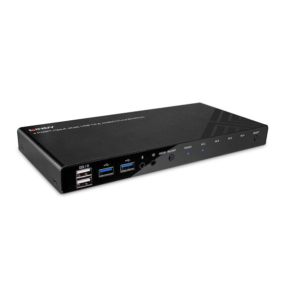 P-39313 | Lindy KVM Switch HDMI 4K60, USB 3.0 & Audio, 4 Port | Herst. Nr. 39313 | Umschalter | EAN: 4002888393133 |Gratisversand | Versandkostenfrei in Österrreich