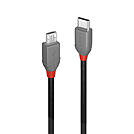 Lindy 36890 0.5m USB C Micro-USB B Männlich Männlich Schwarz - Grau USB Kabel