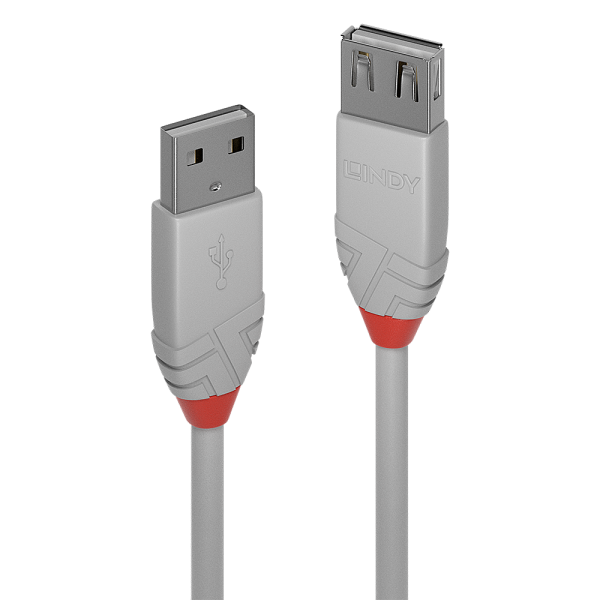 Lindy Anthra Line USB Kabel 2 m USB A Männlich Weiblich Grau
