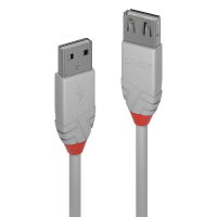 Lindy Anthra Line USB Kabel 2 m USB A Männlich Weiblich Grau