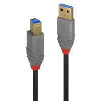 Lindy 36743 USB Kabel 3 m USB A USB B Männlich Schwarz - Grau