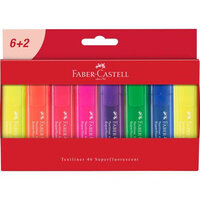 FABER-CASTELL Textliner 46 - Blau - Grün - Lila - Orange - Pink - Gelb - Fein - Mehrfarben - Tinte auf Wasserbasis - 5 mm - Kunststoff