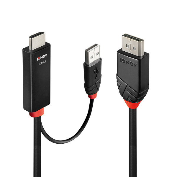 Lindy 41499 - 2 m - HDMI + USB Type-A - DisplayPort - Männlich - Männlich - Gerade