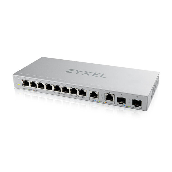 ZyXEL XGS1010-12 v2 12-Port Gigabit UnmanagedSwitch with 8-Port 1G+ 2-Port 2.5G+ - Switch - 1 Gbps