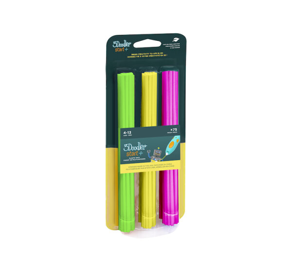 3Doodler Start 3DS-ECO-MIX4-75 3D printing material Compostable plastic Green Pink Yellow 1