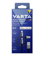Varta Speed Charge & Sync Cable Micro USB USB Type C & Lightning - Kabel - Digital/Daten