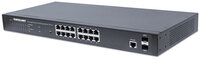 Intellinet 16-Port Gigabit Ethernet PoE+ Web-Managed Switch mit 2 SFP-Ports - IEEE 802.3at/af Power over Ethernet (PoE+/PoE)-konform - 374 W - Endspan - PDM-Funktion - 19" Rackmount - Managed - L2+ - Gigabit Ethernet (10/100/1000) - Power over Ethernet (P