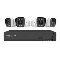 Foscam FNA108E-B4-2T LAN IP-UEberwachungskamera-Set 8-Kanal mit 4 Kameras 3840 x 2160