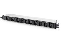 DIGITUS Steckdosenleiste mit Aluminiumprofil, 10-fach, 2 m Zuleitung, IEC C20 Stecker