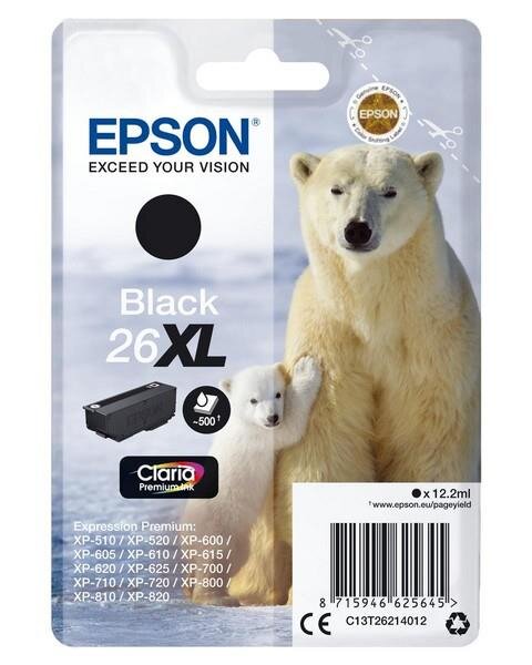 Epson Singlepack Black 26XL Claria Premium Ink - Hohe (XL-) Ausbeute - Tinte auf Pigmentbasis - 12,2 ml - 500 Seiten - 1 St&uuml;ck(e)