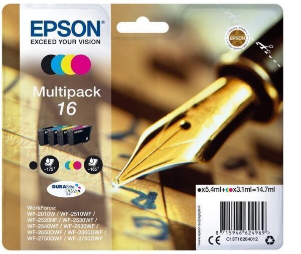 Y-C13T16264012 | Epson Pen and crossword 16 Series   multipack - Standardertrag - Tinte auf Pigmentbasis - Tinte auf Pigmentbasis - 5,4 ml - 3,1 ml - 1 Stück(e) | C13T16264012 | Tintenpatronen |