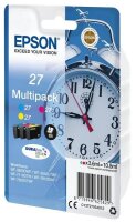 Y-C13T27054012 | Epson Alarm clock Multipack 3-colour 27 DURABrite Ultra Ink - Standardertrag - Tinte auf Pigmentbasis - 3,6 ml - 300 Seiten - 1 Stück(e) - Multipack | C13T27054012 | Tintenpatronen |