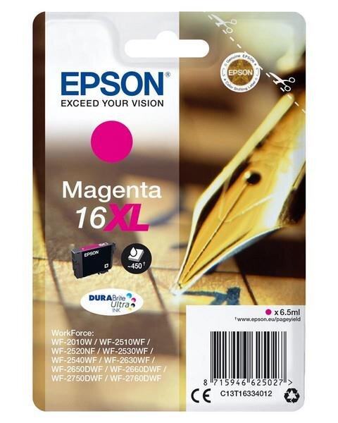 Y-C13T16334012 | Epson Pen and crossword Singlepack Magenta 16XL DURABrite Ultra Ink - Hohe (XL-) Ausbeute - Tinte auf Pigmentbasis - 6,5 ml - 450 Seiten - 1 Stück(e) | C13T16334012 | Verbrauchsmaterial | GRATISVERSAND :-) Versandkostenfrei bestellen in Ö