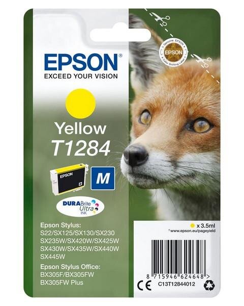 Epson Fox Singlepack Yellow T1284 DURABrite Ultra Ink - Tinte auf Pigmentbasis - 3,5 ml - 260 Seiten - 1 St&uuml;ck(e)
