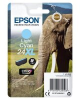 Epson Elephant Singlepack Light Cyan 24XL Claria Photo HD Ink - Hohe (XL-) Ausbeute - Tinte auf Pigmentbasis - 9,8 ml - 740 Seiten - 1 St&uuml;ck(e)