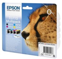 Epson Multipack 4 Farben T0715 - DURABrite Ultra Ink - Standardertrag - Tinte auf Pigmentbasis - 7,4 ml - 5,5 ml - 4 St&uuml;ck(e) - Multipack
