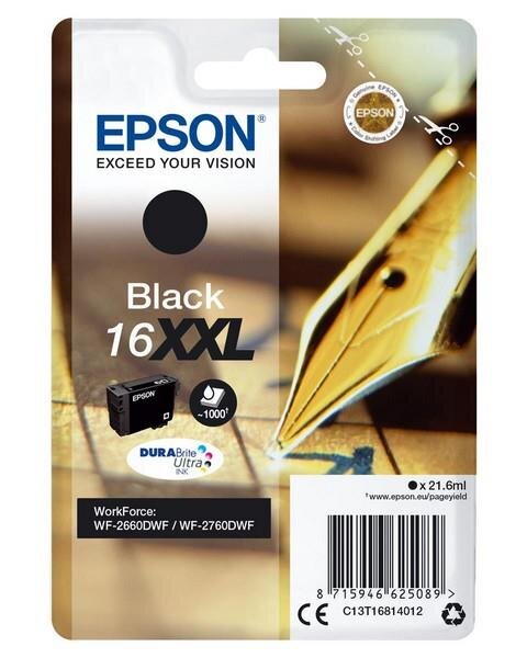 Y-C13T16814012 | Epson Singlepack Black 16XXL DURABrite Ultra Ink - Extrahohe (Super-) Ausbeute - Tinte auf Pigmentbasis - 21,6 ml - 1000 Seiten - 1 Stück(e) | C13T16814012 | Tintenpatronen |