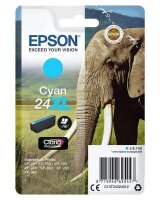 Y-C13T24324012 | Epson Elephant Singlepack Cyan 24XL Claria Photo HD Ink - Hohe (XL-) Ausbeute - 8,7 ml - 740 Seiten - 1 Stück(e) | C13T24324012 | Verbrauchsmaterial | GRATISVERSAND :-) Versandkostenfrei bestellen in Österreich